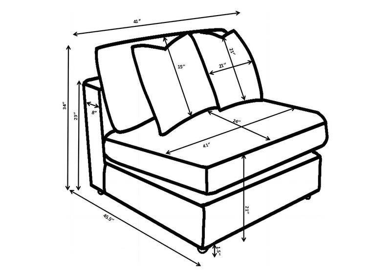 509997 Blaine Upholstered Armless Chair Fog
