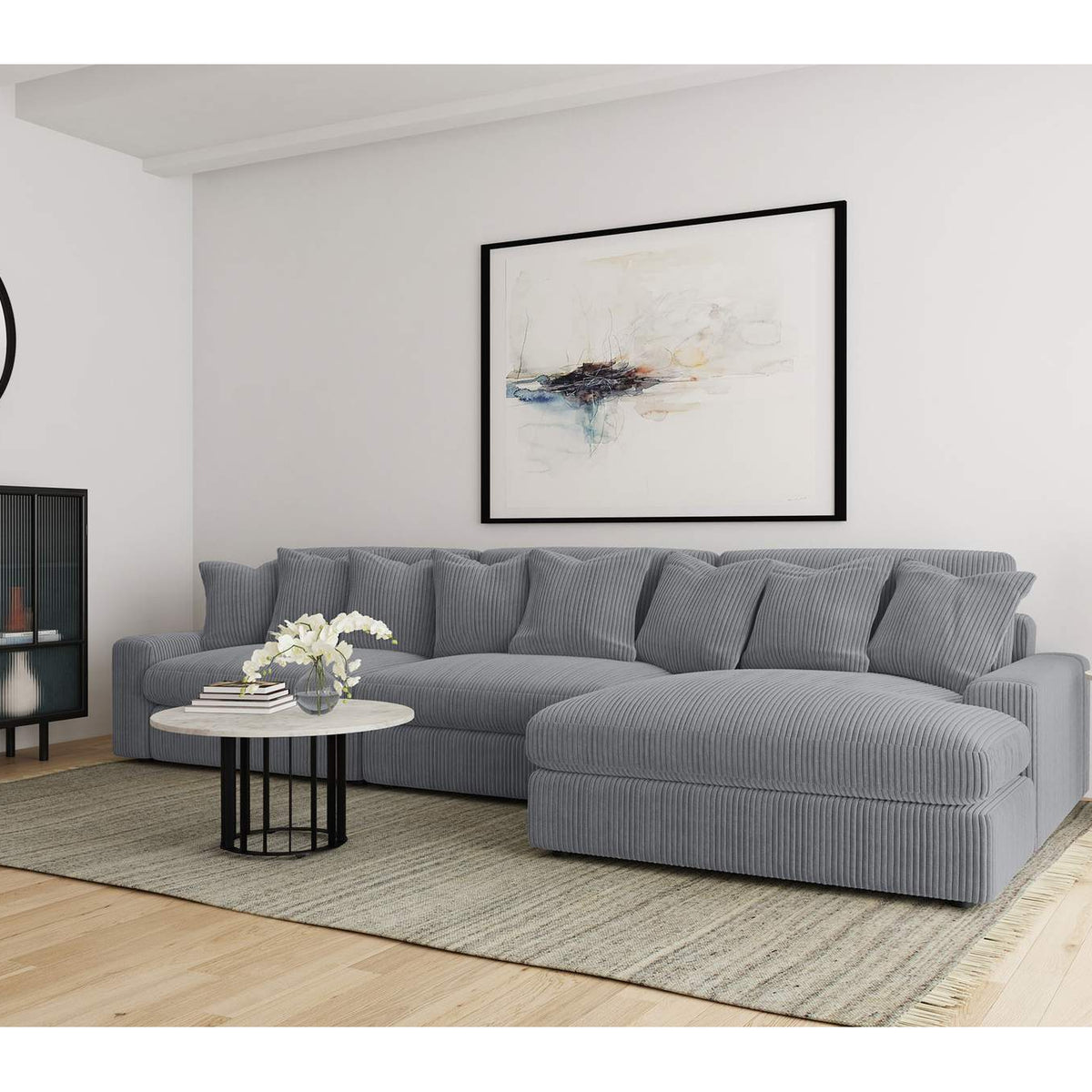 509997 Blaine Upholstered Armless Chair Fog