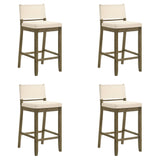 Yaneli - Contemporary Natural Wood Bar Height Kitchen Bar Stool