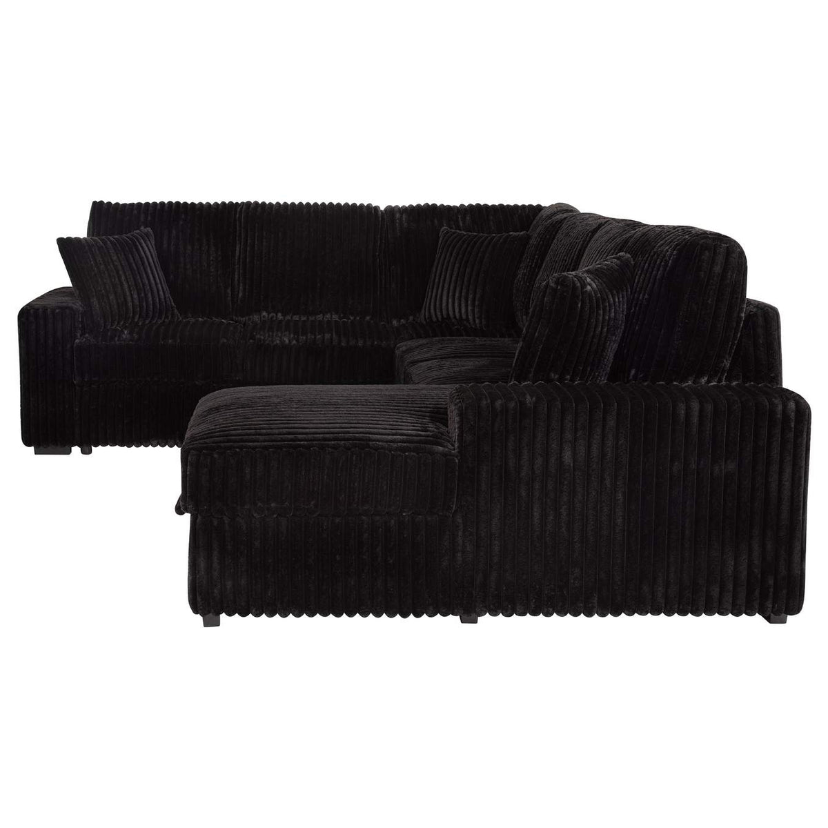 511049 Devonshire Sleeper Sectional Sofa Storage Chaise Black