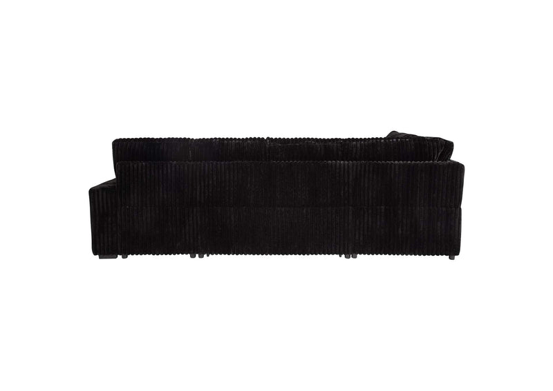 511049 Devonshire Sleeper Sectional Sofa Storage Chaise Black