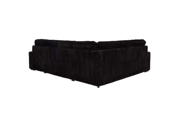 511049 Devonshire Sleeper Sectional Sofa Storage Chaise Black