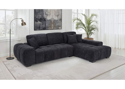 511061 Octavia Upholstered Sectional Chaise Sofa Black