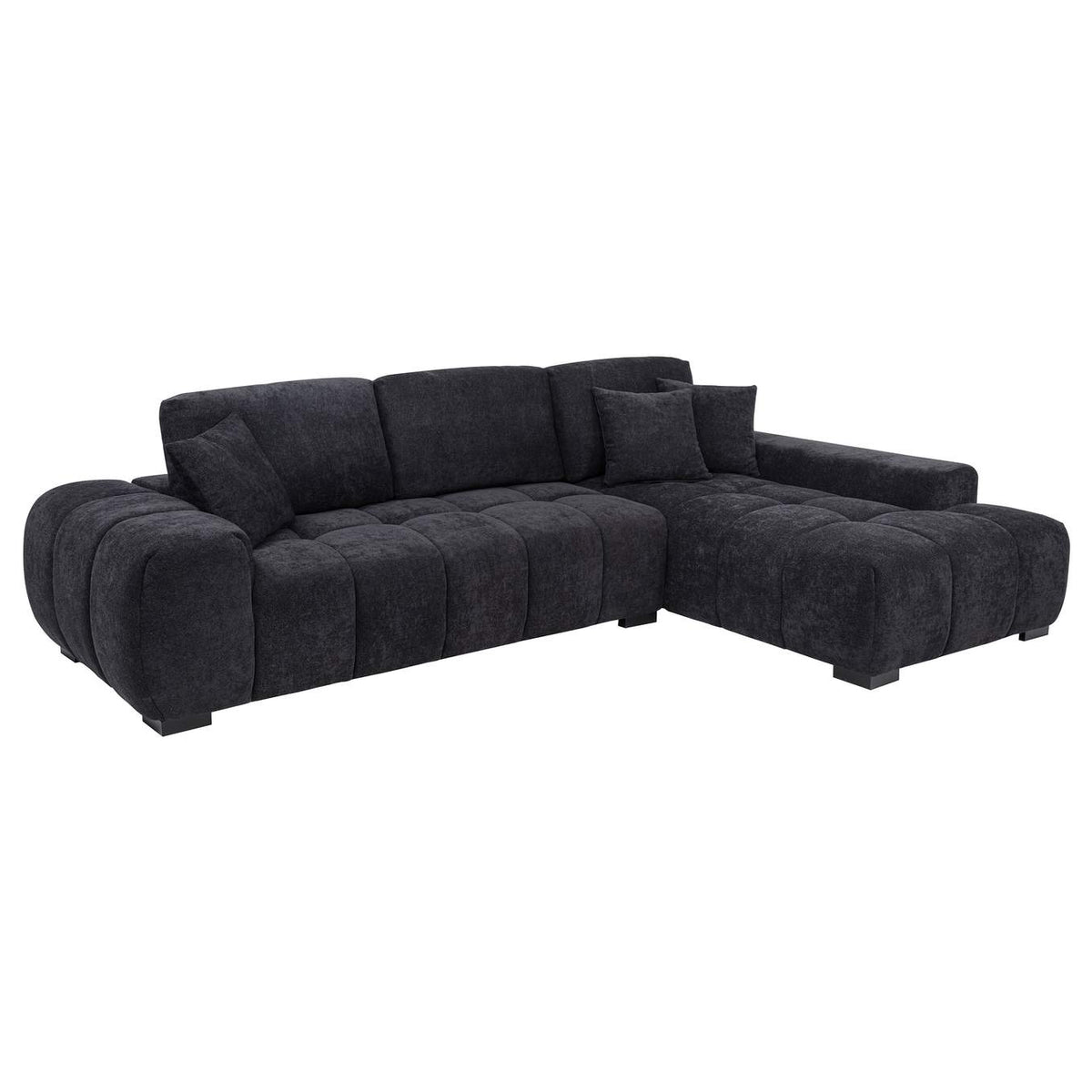 511061 Octavia Upholstered Sectional Chaise Sofa Black
