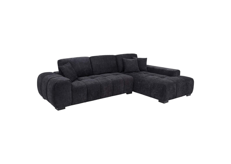 511061 Octavia Upholstered Sectional Chaise Sofa Black