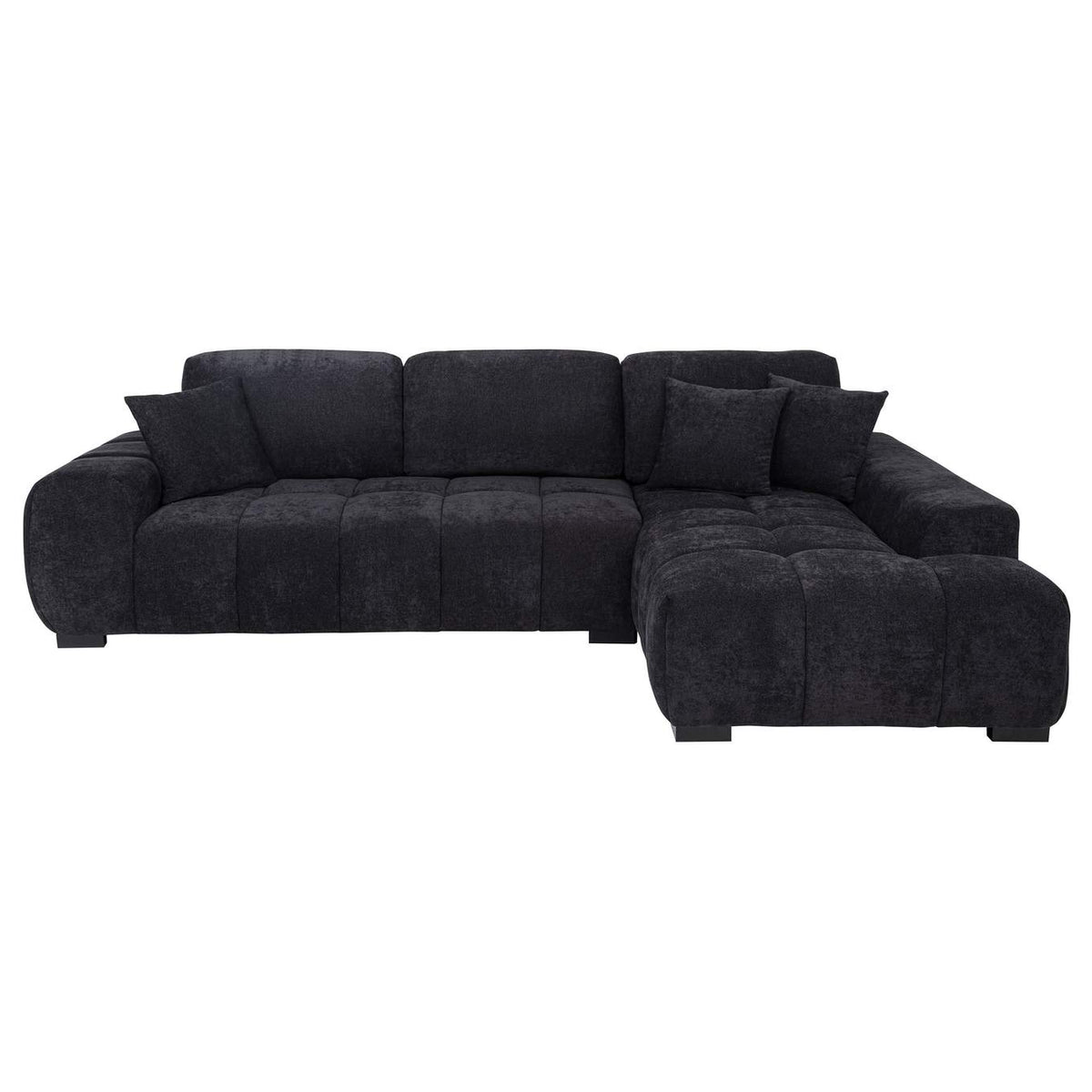 511061 Octavia Upholstered Sectional Chaise Sofa Black