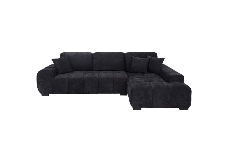 511061 Octavia Upholstered Sectional Chaise Sofa Black