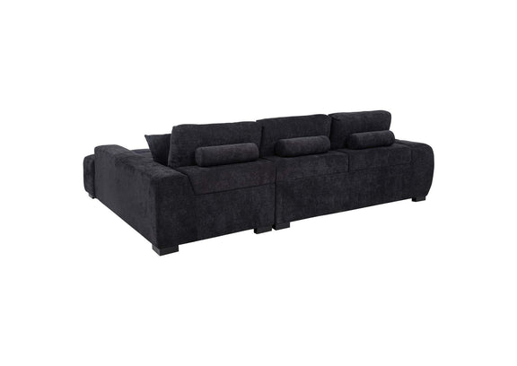 511061 Octavia Upholstered Sectional Chaise Sofa Black