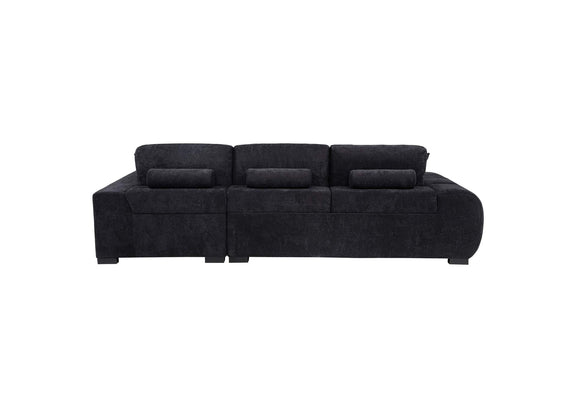 511061 Octavia Upholstered Sectional Chaise Sofa Black