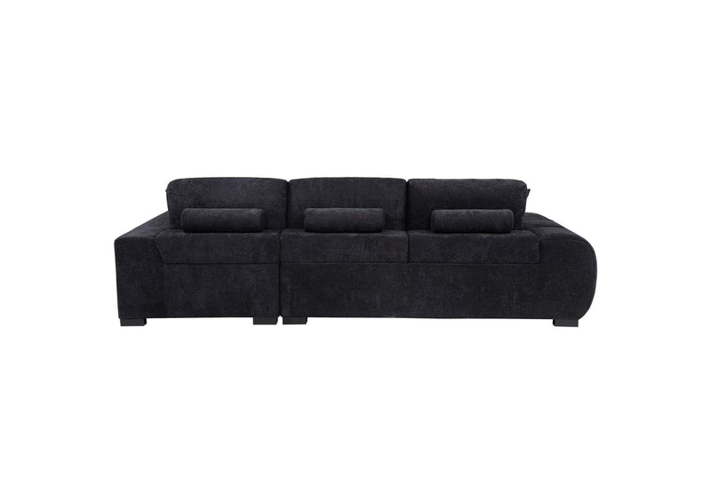 511061 Octavia Upholstered Sectional Chaise Sofa Black