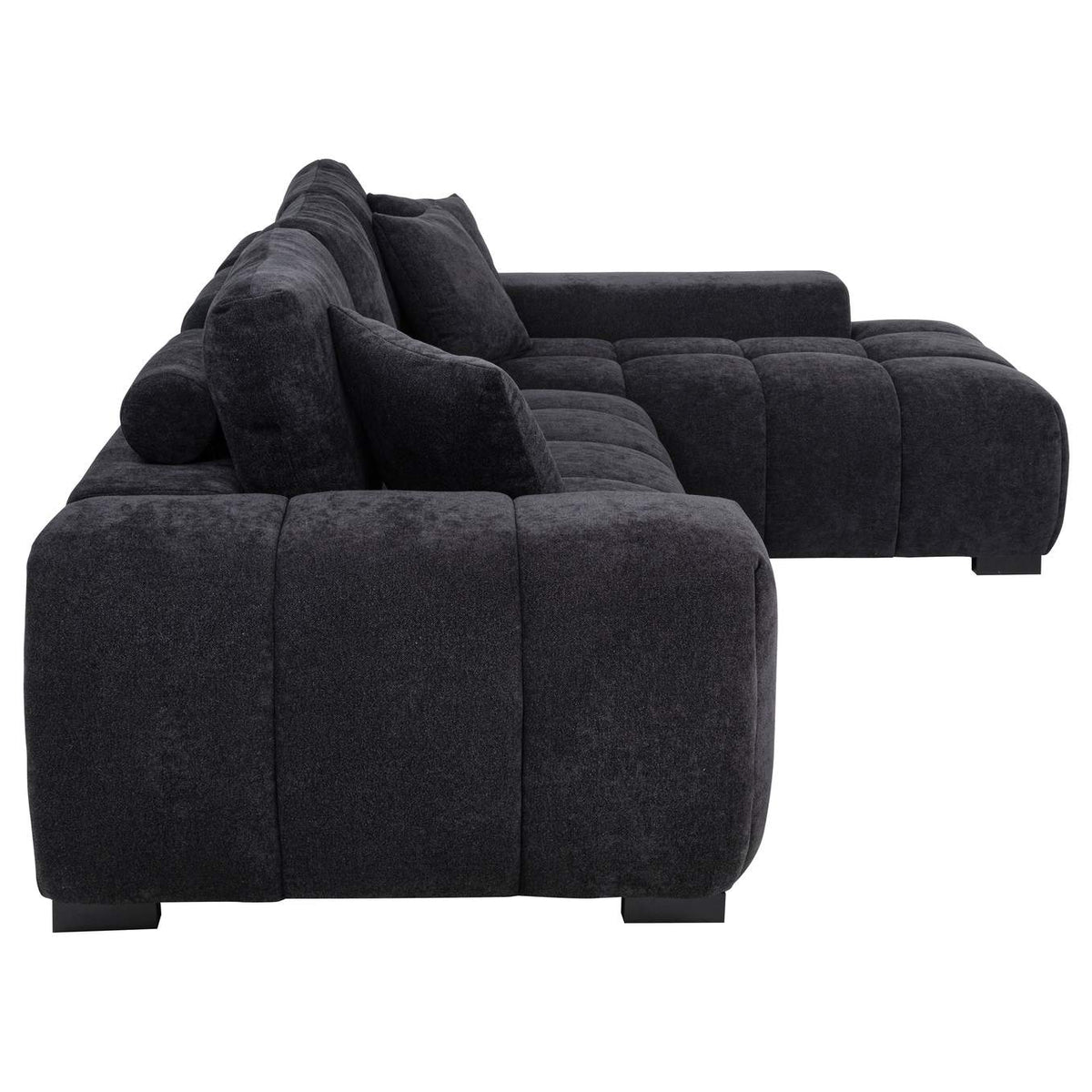 511061 Octavia Upholstered Sectional Chaise Sofa Black
