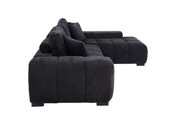 511061 Octavia Upholstered Sectional Chaise Sofa Black
