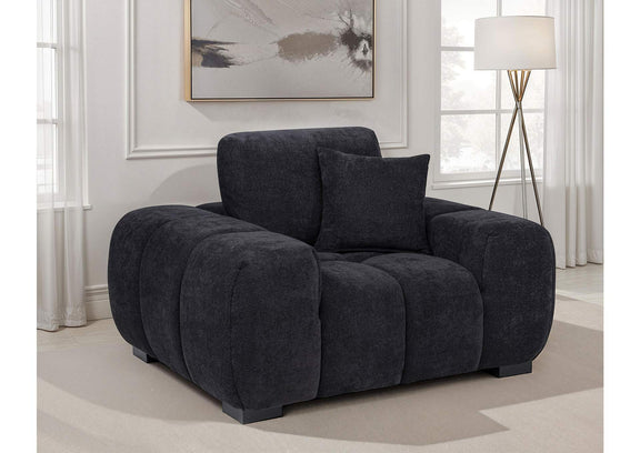 511063 Octavia Upholstered Track Arm Accent Chair Black
