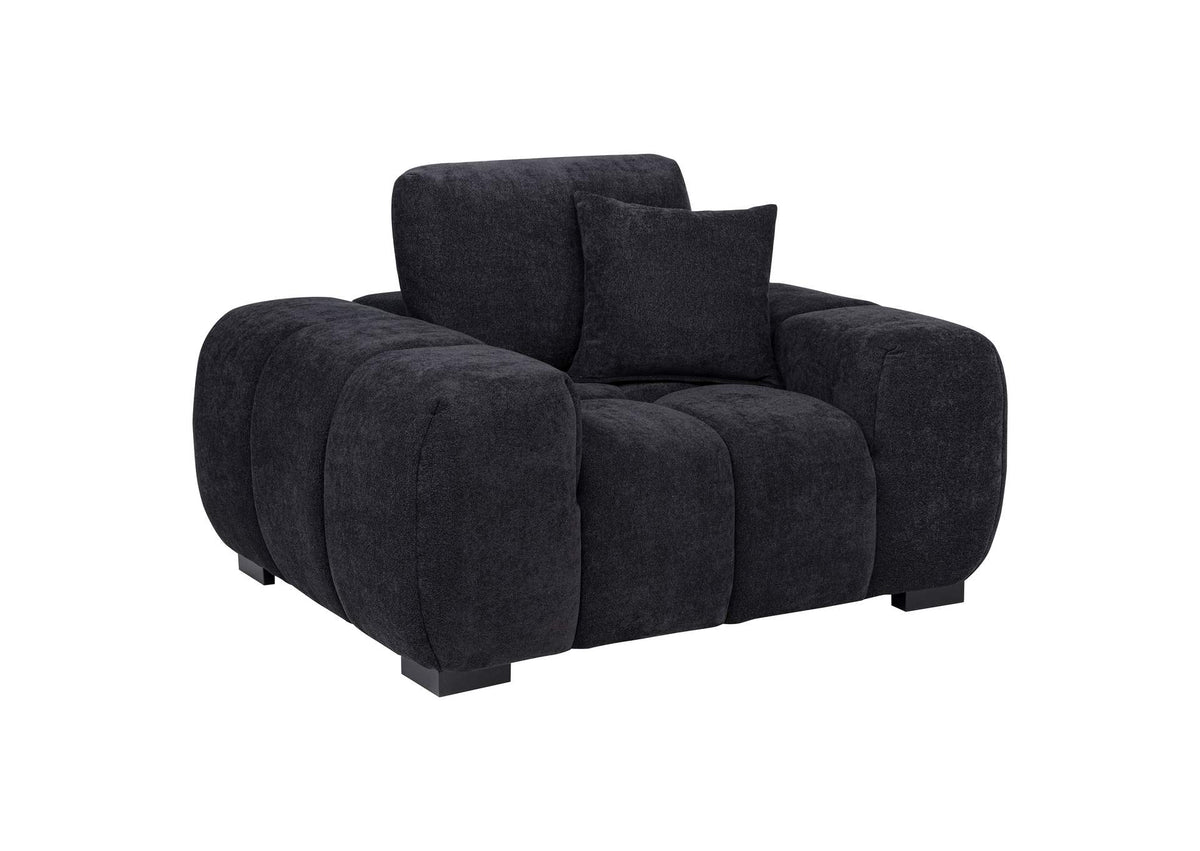 511063 Octavia Upholstered Track Arm Accent Chair Black