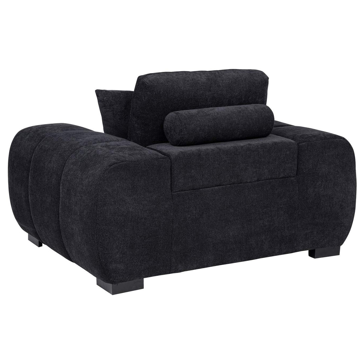 511063 Octavia Upholstered Track Arm Accent Chair Black