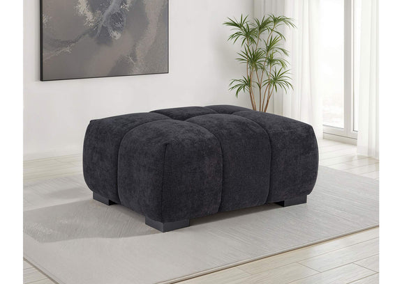 511064 Octavia Upholstered Rectangular Ottoman Black