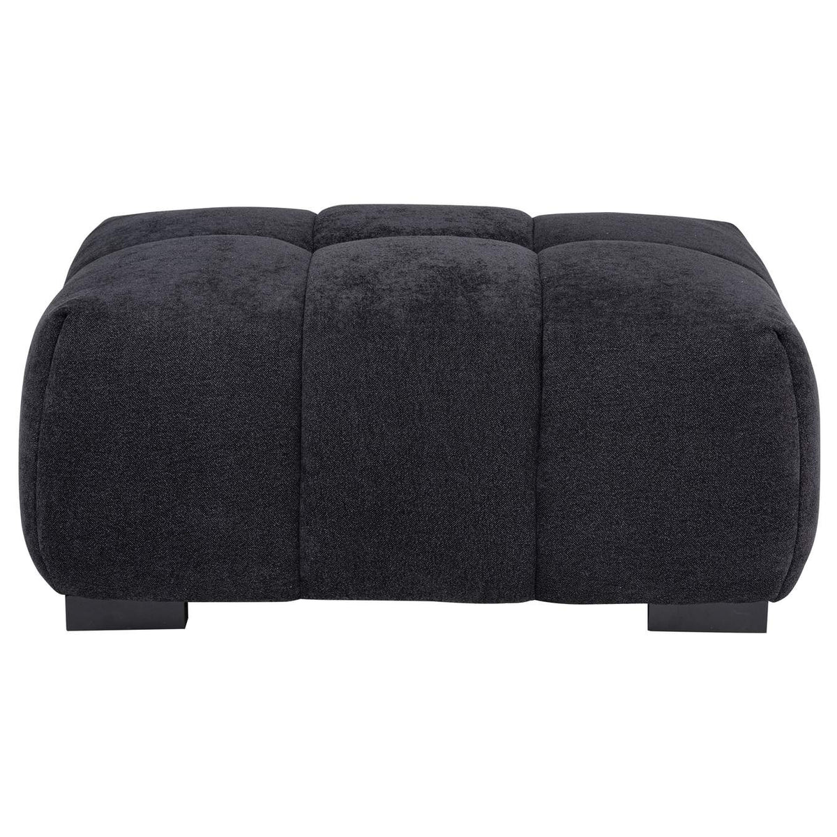 511064 Octavia Upholstered Rectangular Ottoman Black