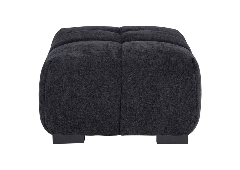 511064 Octavia Upholstered Rectangular Ottoman Black