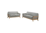 511071-S2 Vaughn 2-piece Fabric Upholstered Flared Arm Sofa Set Grey