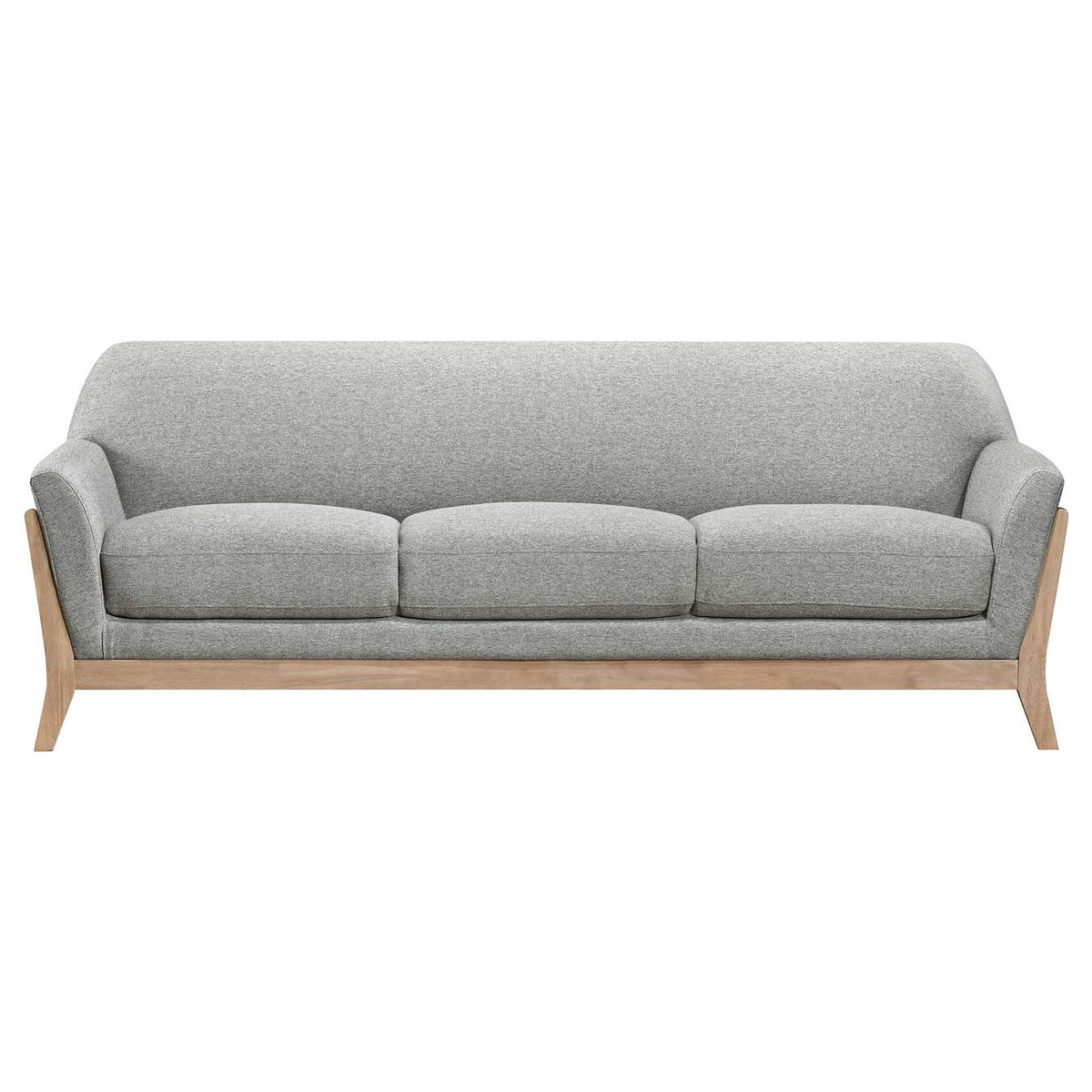 511071-S2 Vaughn 2-piece Fabric Upholstered Flared Arm Sofa Set Grey