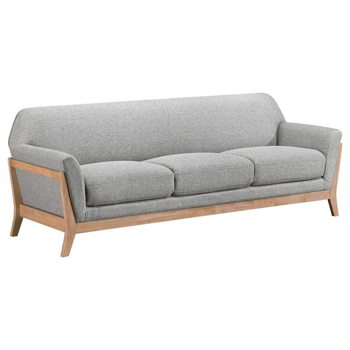 511071-S3 Vaughn 3-piece Fabric Upholstered Flared Arm Sofa Set Grey