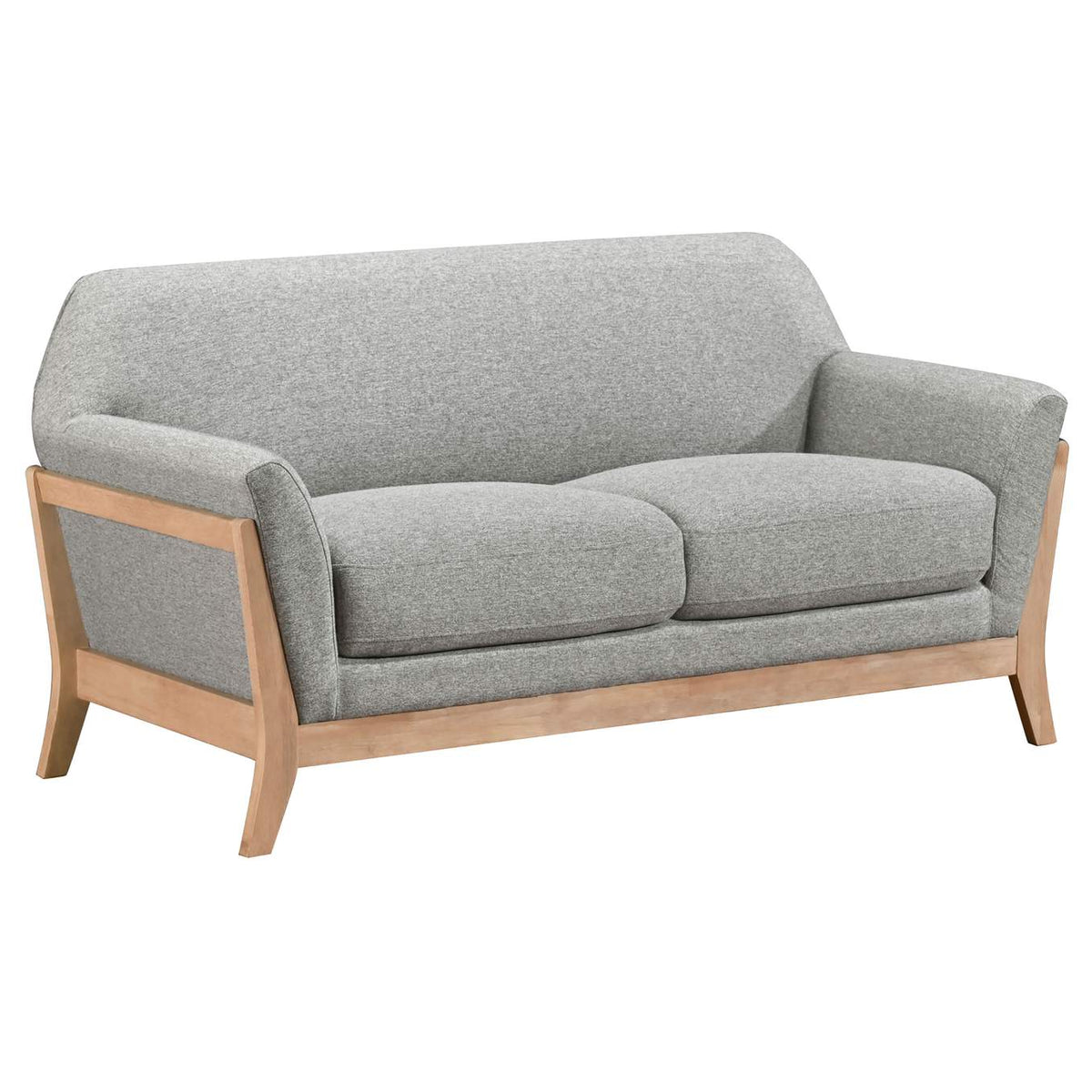 511071-S3 Vaughn 3-piece Fabric Upholstered Flared Arm Sofa Set Grey