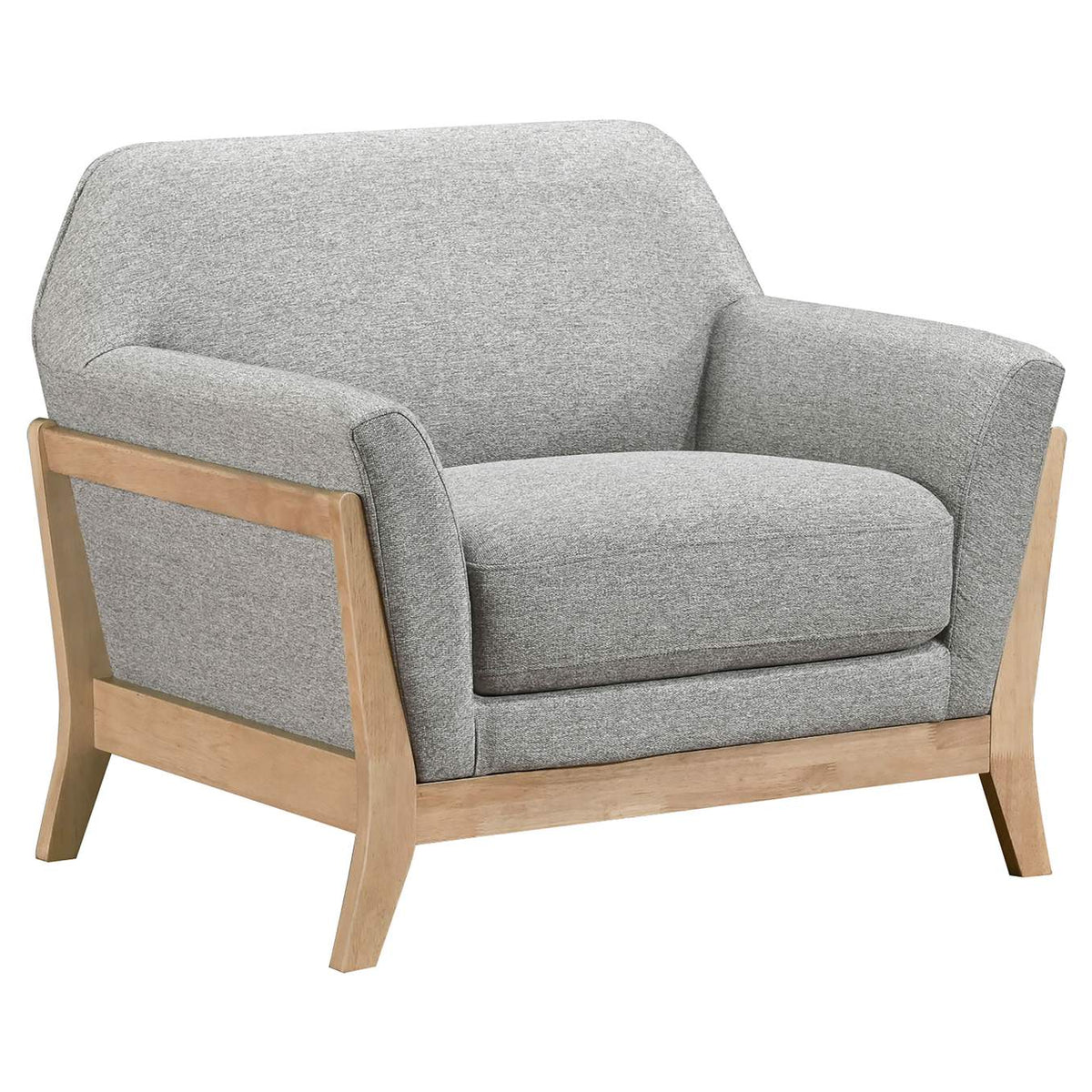 511071-S3 Vaughn 3-piece Fabric Upholstered Flared Arm Sofa Set Grey