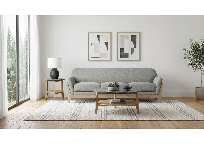 511071 Vaughn Fabric Upholstered Flared Arm Sofa Grey