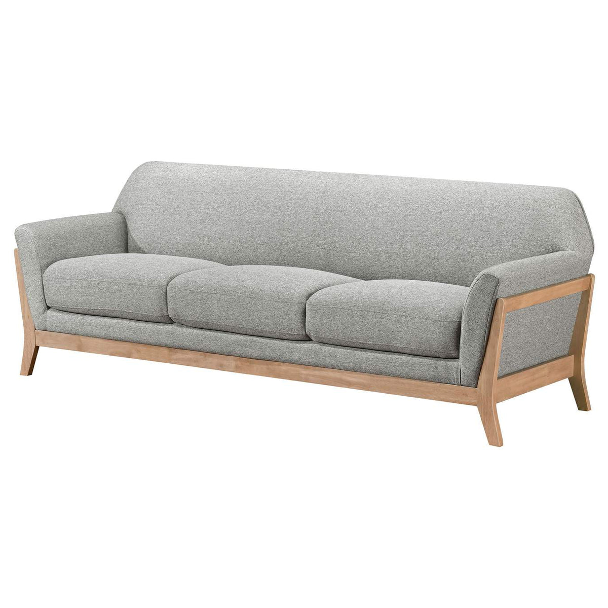 511071 Vaughn Fabric Upholstered Flared Arm Sofa Grey