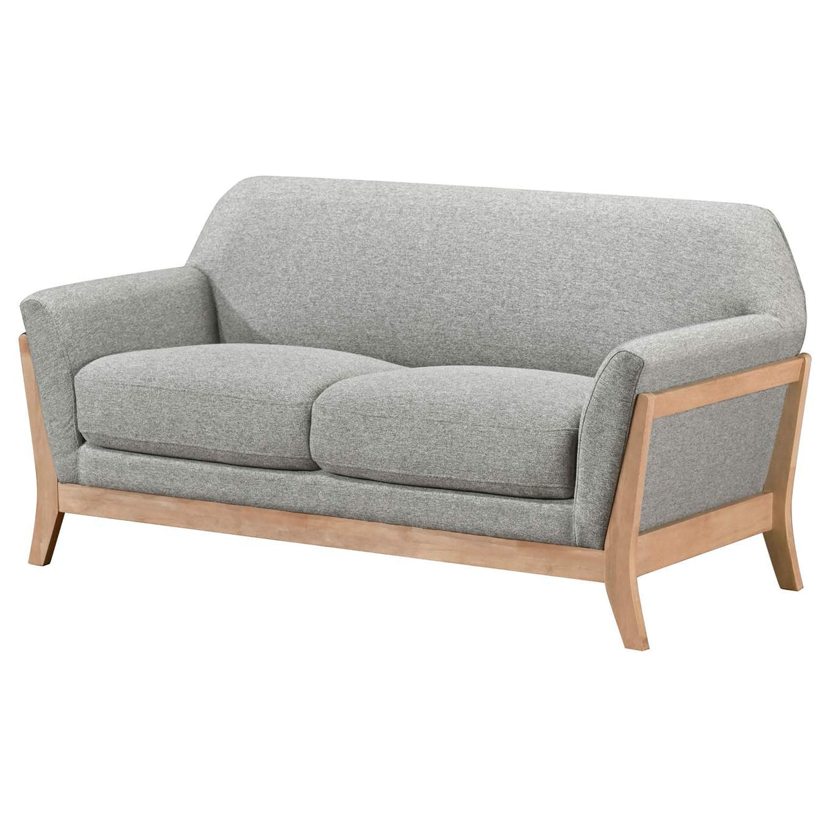 511072 Vaughn Fabric Upholstered Flared Arm Loveseat Grey
