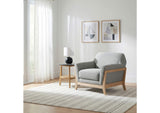 511073 Vaughn Fabric Upholstered Flared Arm Accent Chair Grey