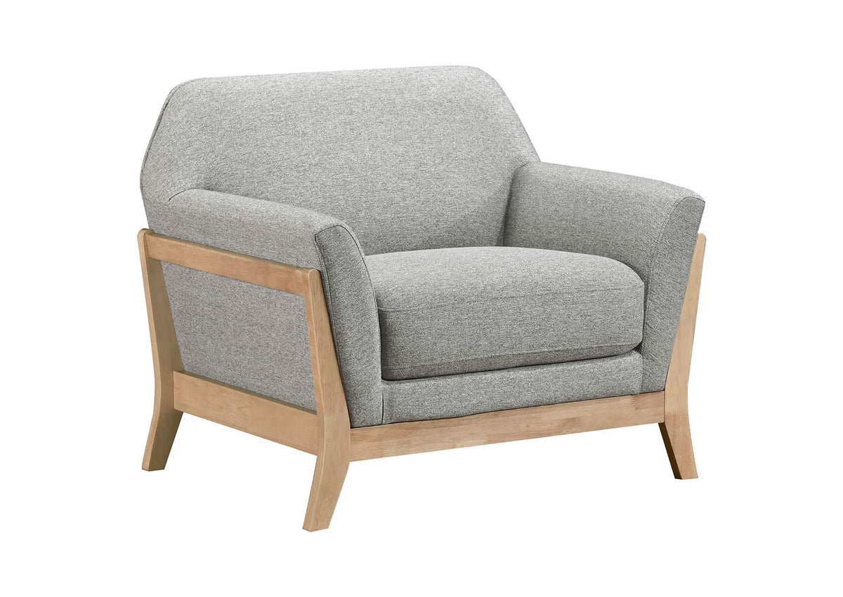511073 Vaughn Fabric Upholstered Flared Arm Accent Chair Grey