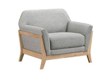 511073 Vaughn Fabric Upholstered Flared Arm Accent Chair Grey