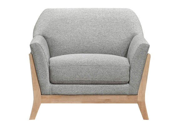 511073 Vaughn Fabric Upholstered Flared Arm Accent Chair Grey
