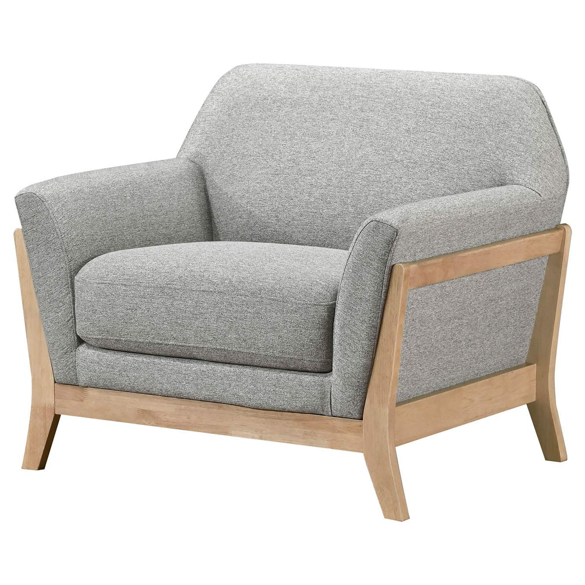 511073 Vaughn Fabric Upholstered Flared Arm Accent Chair Grey