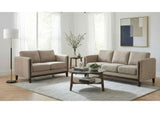 511101-S2 Islington 2-piece Upholstered Panel Arm Sofa Set Taupe