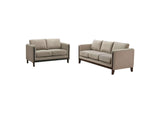 511101-S2 Islington 2-piece Upholstered Panel Arm Sofa Set Taupe