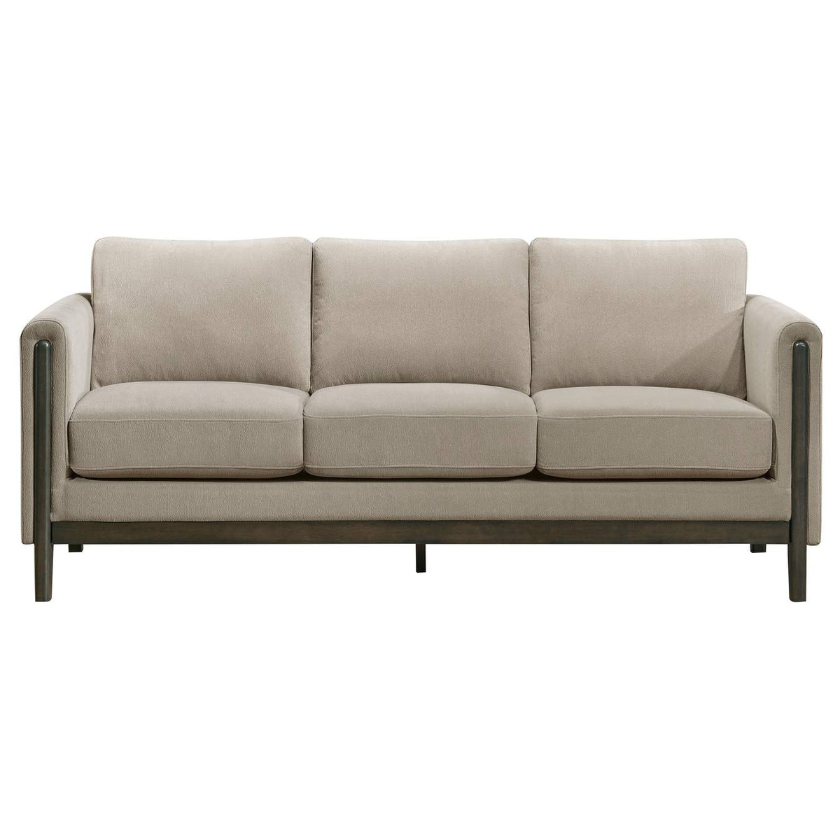 511101-S2 Islington 2-piece Upholstered Panel Arm Sofa Set Taupe