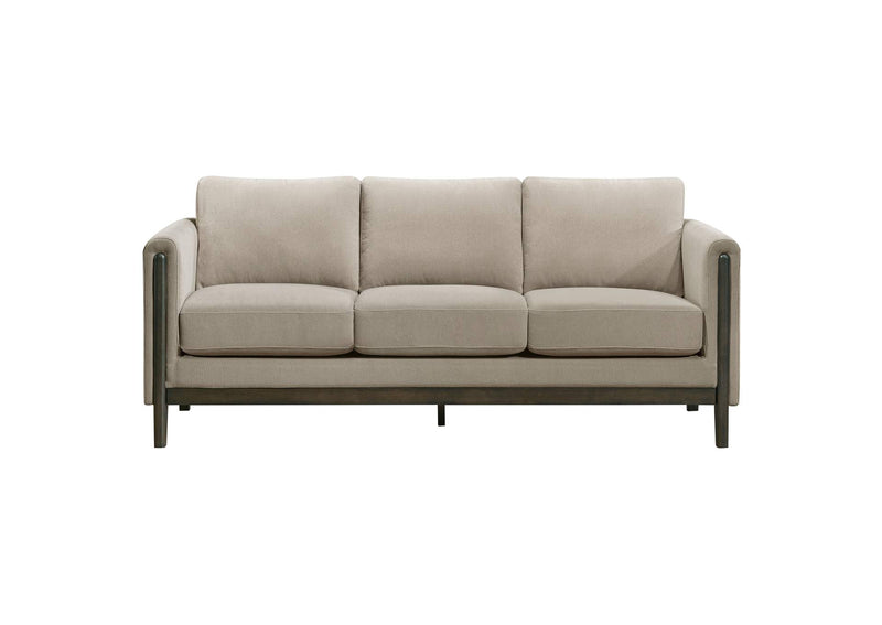511101-S2 Islington 2-piece Upholstered Panel Arm Sofa Set Taupe