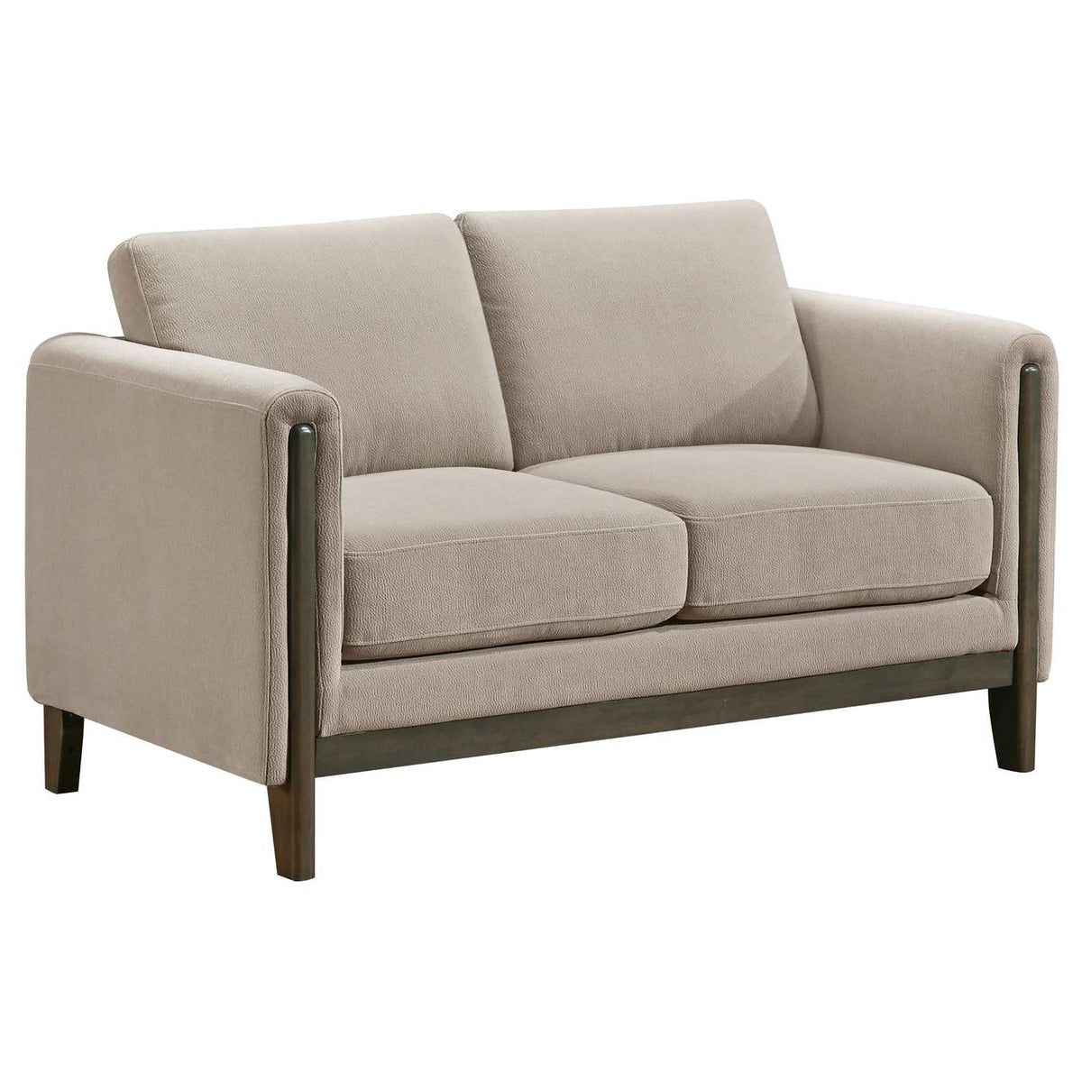 511101-S2 Islington 2-piece Upholstered Panel Arm Sofa Set Taupe