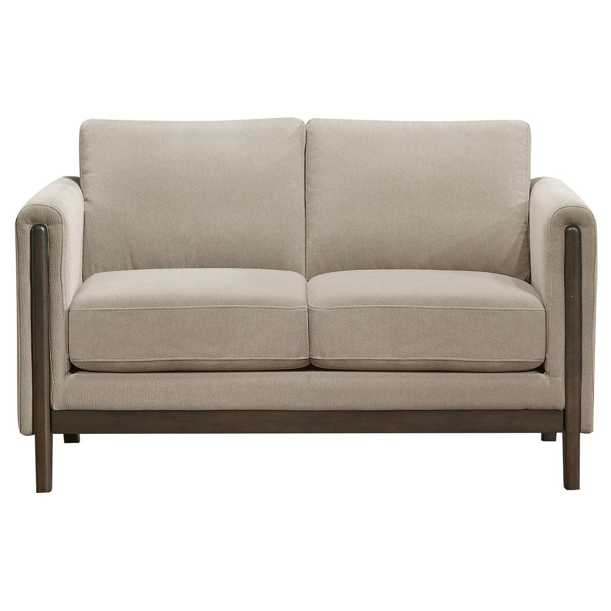 511101-S2 Islington 2-piece Upholstered Panel Arm Sofa Set Taupe