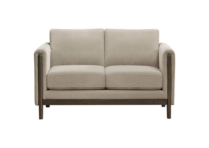 511101-S2 Islington 2-piece Upholstered Panel Arm Sofa Set Taupe