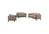 511101-S3 Islington 3-piece Upholstered Panel Arm Sofa Set Taupe
