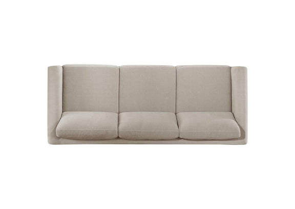 511101-S3 Islington 3-piece Upholstered Panel Arm Sofa Set Taupe