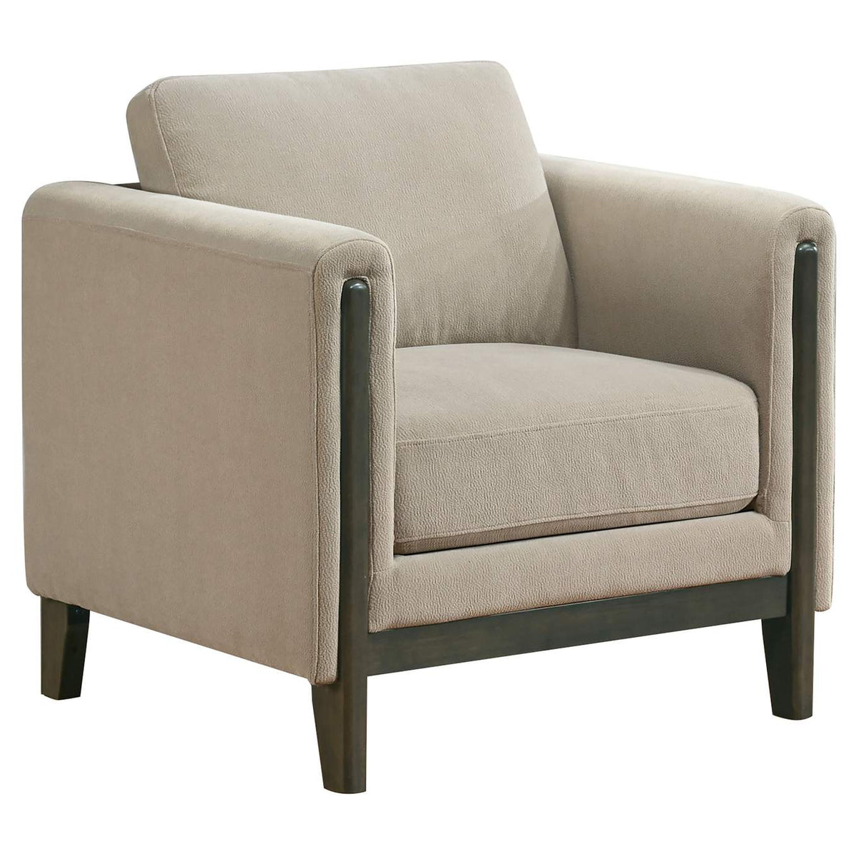 511101-S3 Islington 3-piece Upholstered Panel Arm Sofa Set Taupe
