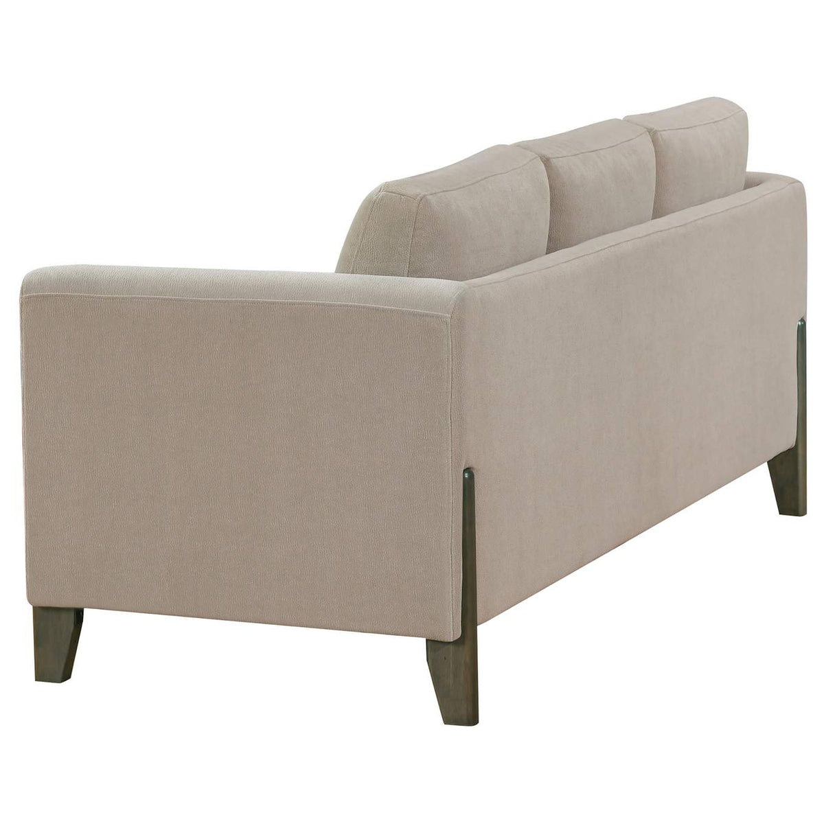 511101 Islington Fabric Upholstered Panel Arm Sofa Taupe