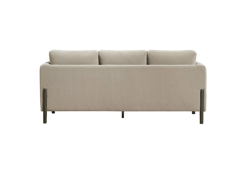 511101 Islington Fabric Upholstered Panel Arm Sofa Taupe
