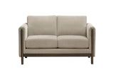 511102 Islington Fabric Upholstered Panel Arm Loveseat Taupe