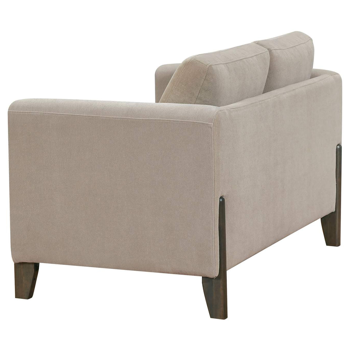 511102 Islington Fabric Upholstered Panel Arm Loveseat Taupe