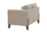 511102 Islington Fabric Upholstered Panel Arm Loveseat Taupe